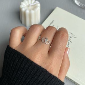 18K White Gold Plated Masquerade Open Adjustable Ring